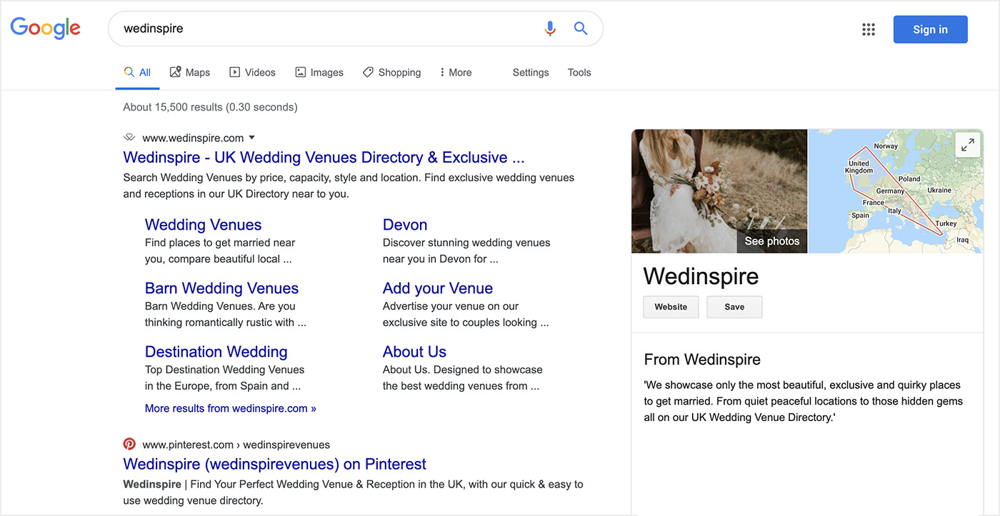 google business for wedding venues